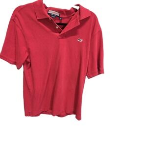 Vineyard Vines Men's Tiny Whale SZ M Polo Short Sleeve Shirt Red